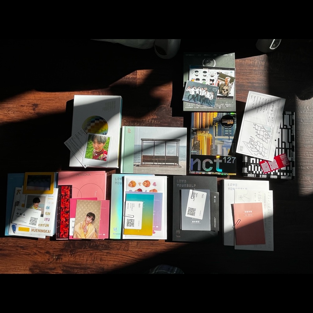 Selling K-pop albums! 20 dollars each, no PC’s. Half off if you buy more than 1!